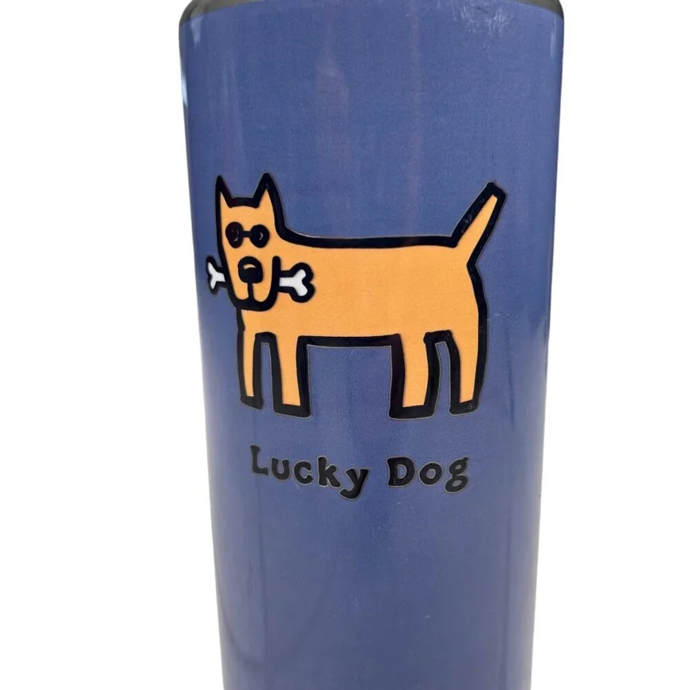 Life Is Good Tervis Insulated Water Bottle Lucky Dog 12” Travel Tumbler